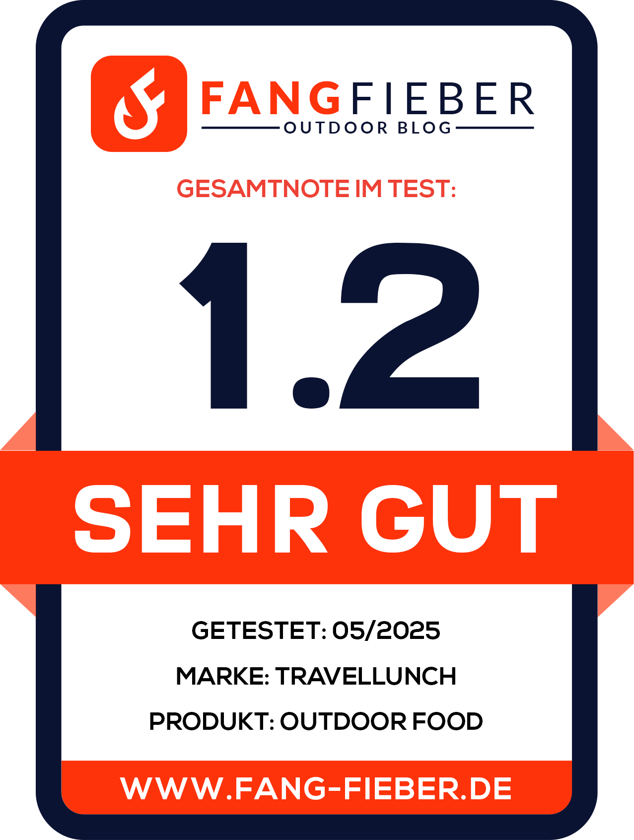 Fang-Fieber Badge Test Travellunch Outdoor Food 5-25